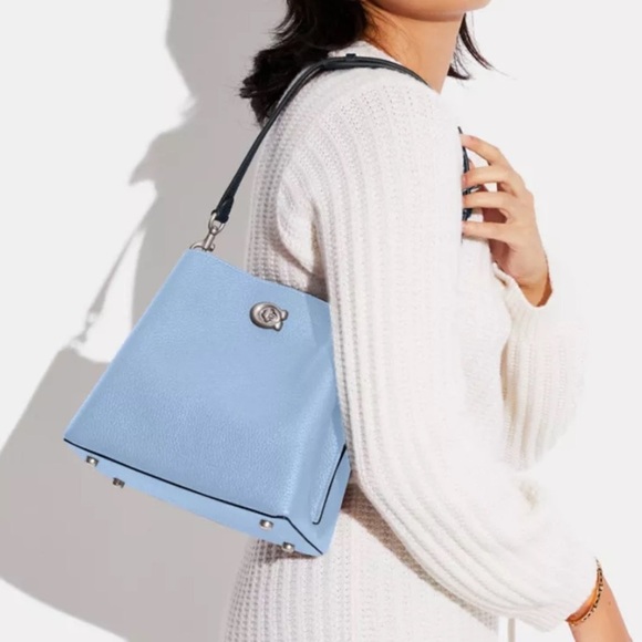 NWOT Coach Willow Bucket Bag Crossbody Purse in Colorblock Pool Blue - Picture 2 of 16